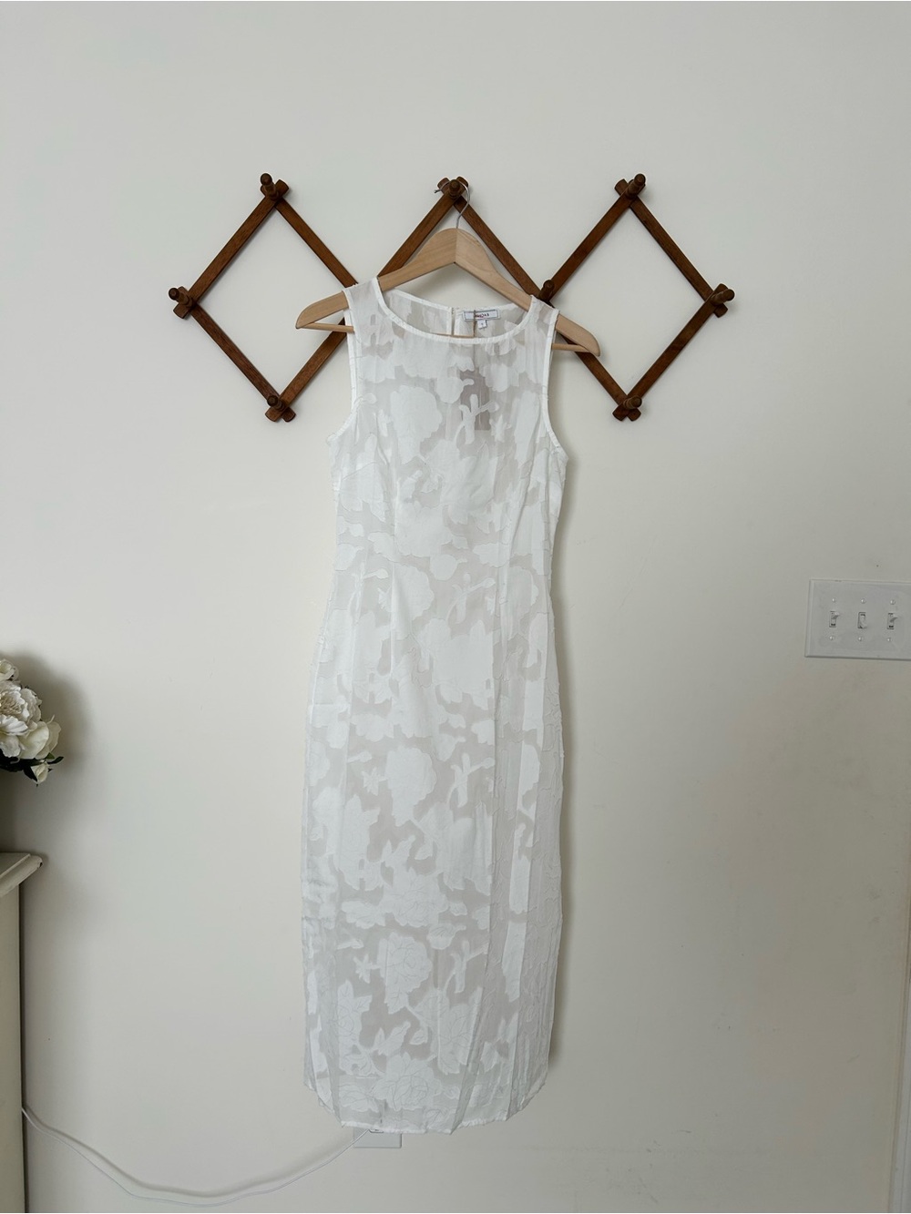 RIHOAS White Floral Maxi Sheath Dress